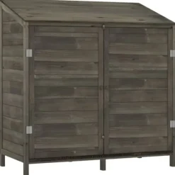Discount Haveskur 102x52x112 cm massivt grantræ antracitgrå - Haveskur - Haveskure - Home & Living Skure, Garager & Carports