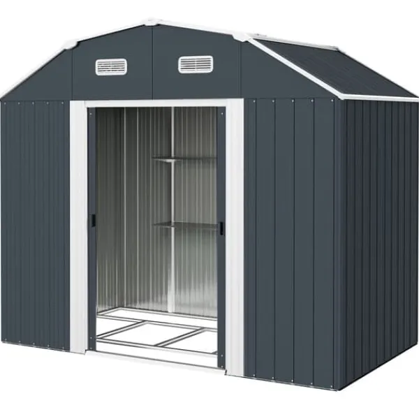 Discount Haveskur, 238x132x198,5 cm, Mørkegrå Skure, Garager & Carports