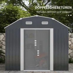 Discount Haveskur, 238x132x198,5 cm, Mørkegrå Skure, Garager & Carports