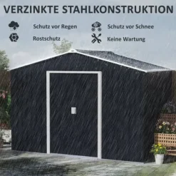 Skure, Garager & Carports^Haveskur, 277x195x192 cm, Mørkegrå