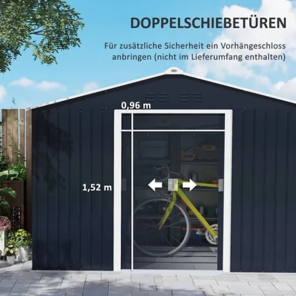 Skure, Garager & Carports^Haveskur, 277x195x192 cm, Mørkegrå