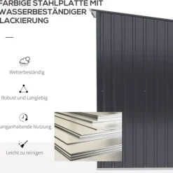 Outlet Haveskur, 100x103x160 cm, Mørkegrå Skure, Garager & Carports