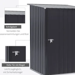 Outlet Haveskur, 100x103x160 cm, Mørkegrå Skure, Garager & Carports