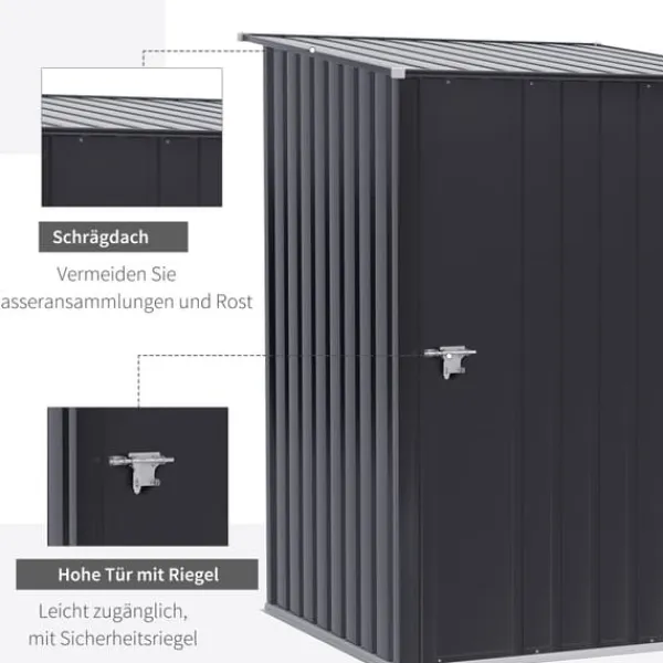 Outlet Haveskur, 100x103x160 cm, Mørkegrå Skure, Garager & Carports