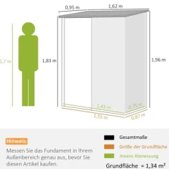 Best Haveskur, 161,5x94,5x196 cm, Sort Skure, Garager & Carports