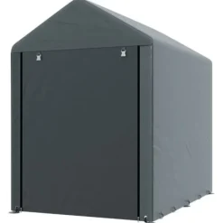 Haveskur/opbevaringstelt, robust og vejrbestandigt, stålramme, 1,2×1,8×1,6 m, mørkegrå Skure, Garager & Carports