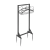 Plantestativer^Haveslangeholder - Fritstående slangestativ - Jern - Med jordspyd - Bæreevne 22,68 kg - Mål 38×18×86 cm - Samlet højde 106 cm - Sort