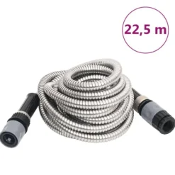 Hot Haveslanger - Living haveslange med sprøjtedyse 0,6" 22,5 m rustfrit stål sølvfarvet Vanding