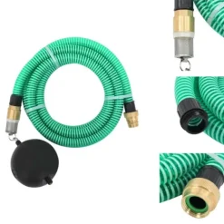 Vanding^Haveslanger - Living sugeslange med messingkoblinger 1,1" 7 m PVC grøn