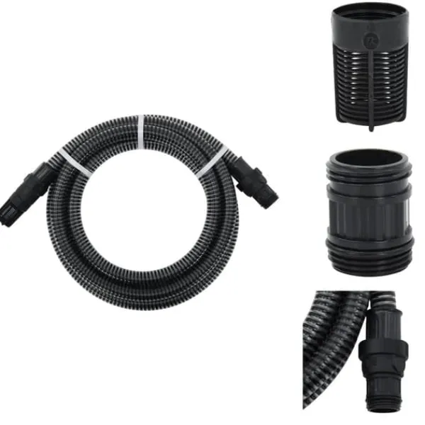 Vanding^Haveslanger - Living sugeslange med messingkoblinger 1" 10 m PVC sort