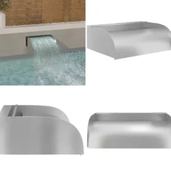 Springvand & Damme^Havespringvand med LED-lys 45x34x14 cm rustfrit stål 304 - Vandfald - Vandfald Med LED-lys - Home & Living