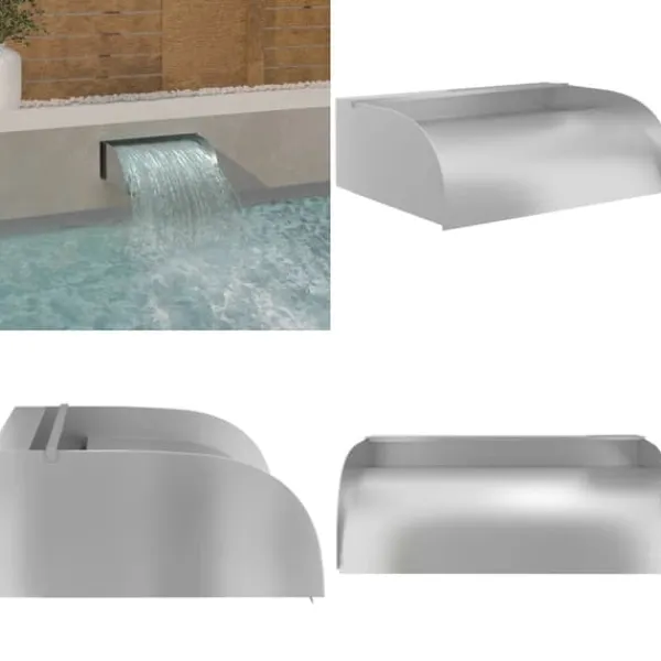 Springvand & Damme^Havespringvand med LED-lys 45x34x14 cm rustfrit stål 304 - Vandfald - Vandfald Med LED-lys - Home & Living