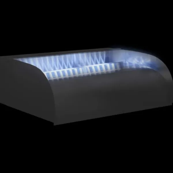 Springvand & Damme^Havespringvand med LED-lys 45x34x14 cm rustfrit stål 304 - Vandfald - Vandfald Med LED-lys - Home & Living