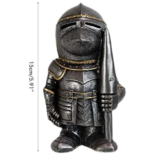 Havedekorationer^Havestatue Ridder Dværgvagt Rustning Miniature Ridderskulptur til Haveindretning