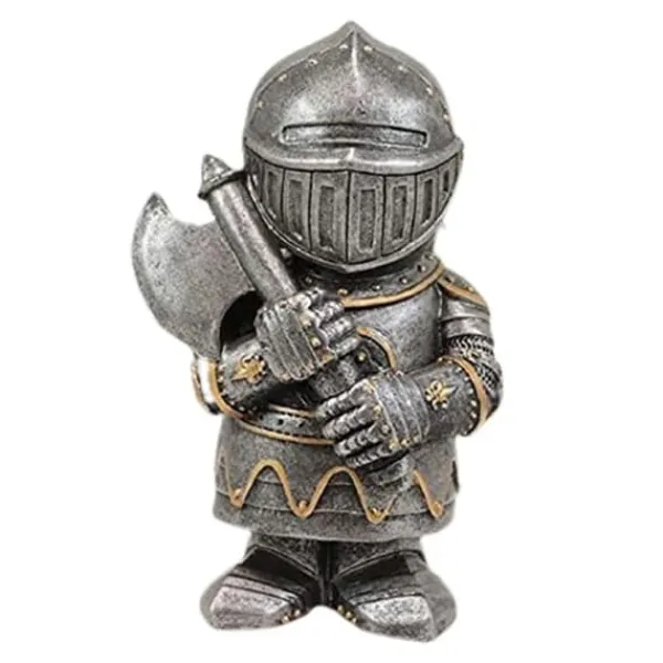 Havedekorationer^Havestatue Ridder Dværgvagt Rustning Miniature Ridderskulptur til Haveindretning