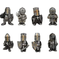 Havedekorationer^Havestatue Ridder Dværgvagt Rustning Miniature Ridderskulptur til Haveindretning