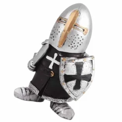 Outlet Havestatue Ridder Dværgvagt Rustning Miniature Ridderskulptur til Haveindretning Havedekorationer