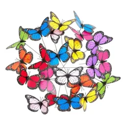 Havesætpynt, Sommerfugl Dekorative Pinde, 30 cm, Flerfarvet Havedekorationer