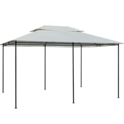 Telte & Lysthuse^Havetelt med gardiner 4x3 m hvid - Havepavillon - Havepavilloner - Home & Living