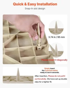 Havesten & Trædesten^Havetrædesten - Trinsten - Sæt med 4 - 39,5 x 39,5 cm - Vejrbestandig plast - Med jordspyd - Til gangsti i have/terrasse - Beige