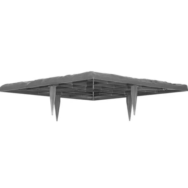 Sale Havetrinsten / Trædesten - Sæt 16 stk. - Mål 39,5 x 39,5 cm - Vejrbestandig plast - Med jordspyd til fastgørelse - Til græsplæne og terrasse - Grå Havesten & Trædesten