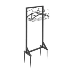 Plantestativer^Havevandslangeholder, Robust jernkonstruktion, Pladsbesparende design,sort