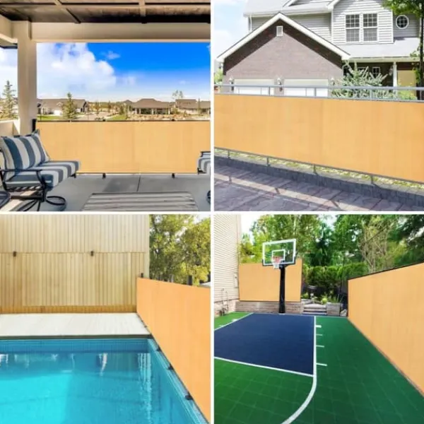 Haveduge^HDPE afskærmning 1x25 m - Privatlivsskærm til have og terrasse | Farve: Sand | Vægt: 150 g/m²