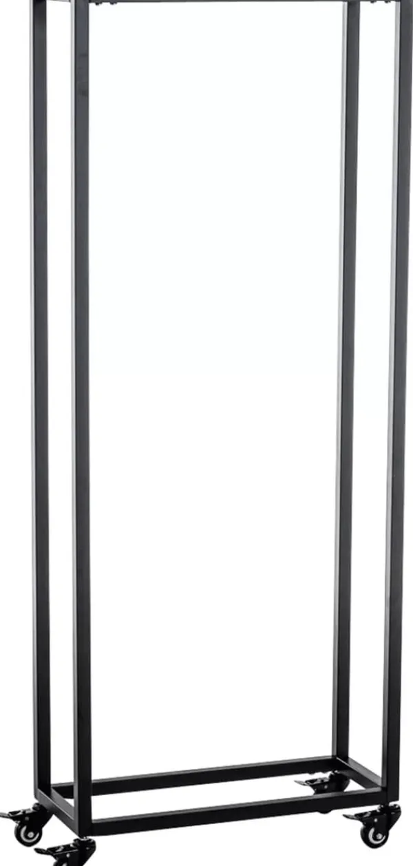 Discount Hetta Black Metal Firewood Rack with Wheels - 25x40x150 cm Tilbehør Til Brændeovne & Pejse