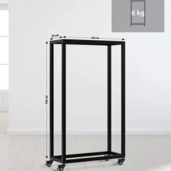 New Hilta Metal Firewood Rack - Black, 25x60x100 cm, on Wheels with Lock Tilbehør Til Brændeovne & Pejse