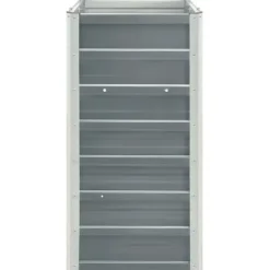 Plantningsbænke^Høj plantekasse i galvaniseret stål - Ideel til planter | Størrelse: 240x40x77 cm | Farve: Grå