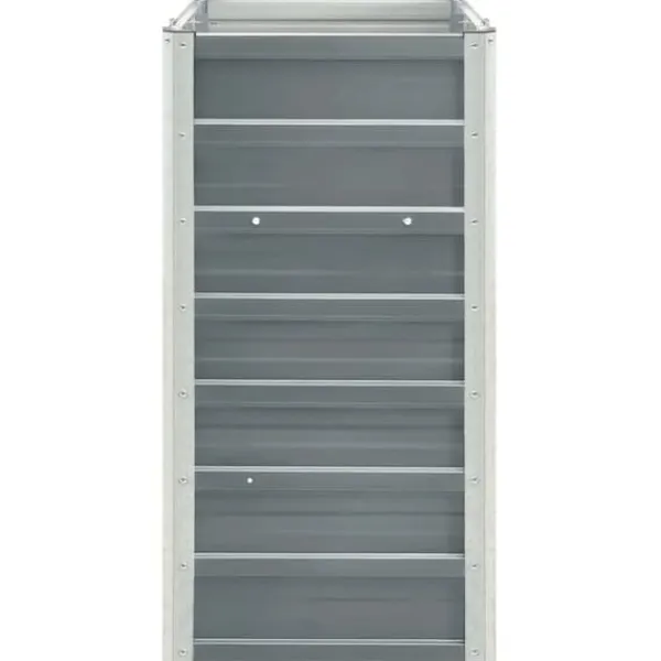 Plantningsbænke^Høj plantekasse i galvaniseret stål - Ideel til planter | Størrelse: 240x40x77 cm | Farve: Grå