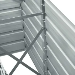 Plantningsbænke^Høj plantekasse i galvaniseret stål - Ideel til planter | Størrelse: 240x40x77 cm | Farve: Grå