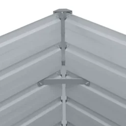 Plantningsbænke^Høj plantekasse i galvaniseret stål - Ideel til planter | Størrelse: 240x40x77 cm | Farve: Grå