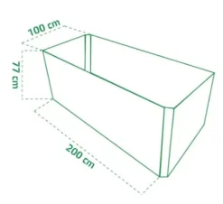 Plantningsbænke^Højbed AGRO BED 200x100x77 cm