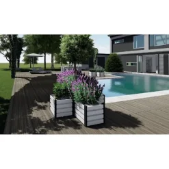 Plantningsbænke^Højbed antracit 40cm x 50cm x 50cm x 50cm