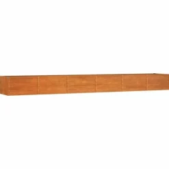 Plantningsbænke^Højbed i cortenstål - Dybt og robust design | Størrelse: 480x80x45 cm | Farve: Rustfarvet