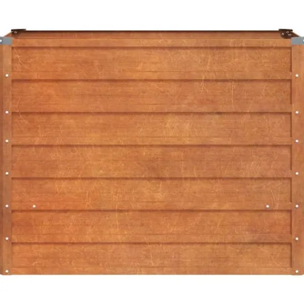 New Højbed i cortenstål - Holdbart og dekorativt | Størrelse: 100x40x77 cm | Farve: Rustfarvet Plantningsbænke