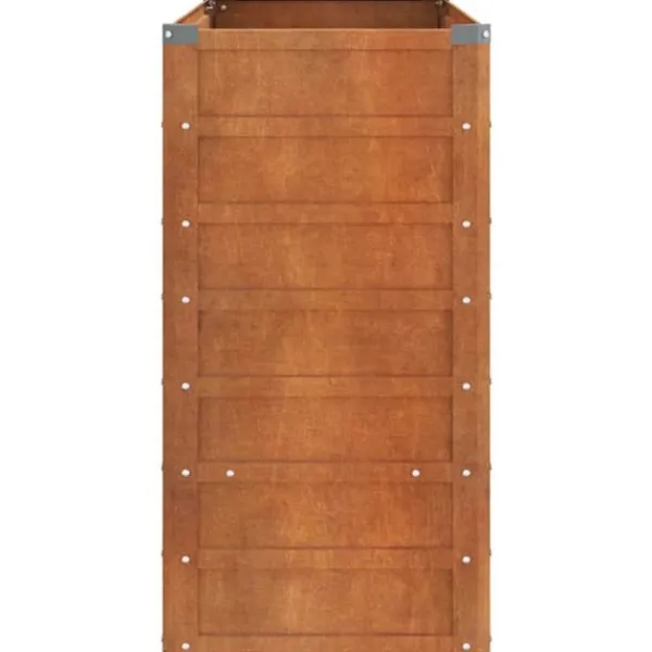 New Højbed i cortenstål - Holdbart og dekorativt | Størrelse: 100x40x77 cm | Farve: Rustfarvet Plantningsbænke