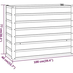 New Højbed i cortenstål - Holdbart og dekorativt | Størrelse: 100x40x77 cm | Farve: Rustfarvet Plantningsbænke