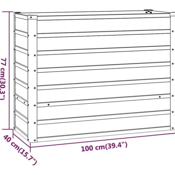 New Højbed i cortenstål - Holdbart og dekorativt | Størrelse: 100x40x77 cm | Farve: Rustfarvet Plantningsbænke