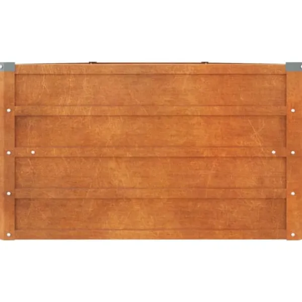 Outlet Højbed i cortenstål - Holdbart og rustfarvet design | Størrelse: 400x80x45 cm Plantningsbænke
