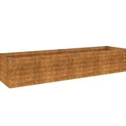 Outlet Højbed i cortenstål - Holdbart og dekorativt | Størrelse: 194x50x36 cm | Farve: Brun Plantningsbænke