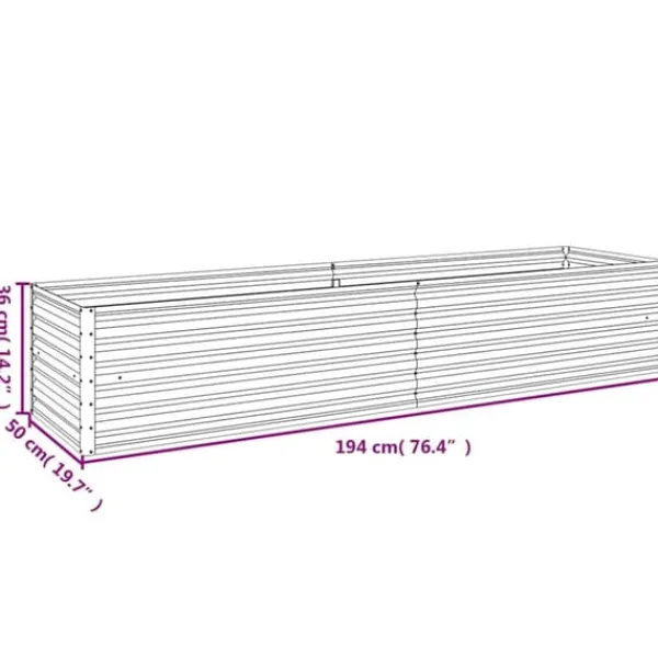 Outlet Højbed i cortenstål - Holdbart og dekorativt | Størrelse: 194x50x36 cm | Farve: Brun Plantningsbænke