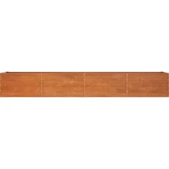 Plantningsbænke^Højbed i cortenstål - Holdbart og rustikt design | Størrelse: 320x80x45 cm | Farve: Rustfarvet
