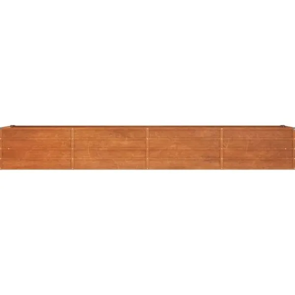 Plantningsbænke^Højbed i cortenstål - Holdbart og rustikt design | Størrelse: 320x80x45 cm | Farve: Rustfarvet