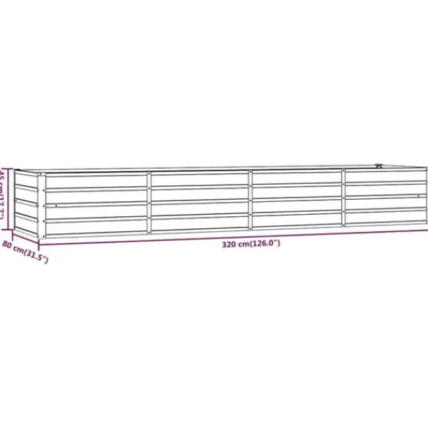 Plantningsbænke^Højbed i cortenstål - Holdbart og rustikt design | Størrelse: 320x80x45 cm | Farve: Rustfarvet