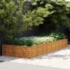Højbed i cortenstål - Holdbart havebed | Størrelse: 291x100x36 cm | Farve: Brun Plantningsbænke