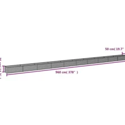 Plantningsbænke^Højbed i cortenstål - Holdbart og dekorativt | Størrelse: 960x50x36 cm