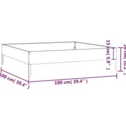 Krukker & Plantebeholdere^Højbed i cortenstål - Udsmykning til have, altan eller terrasse | Størrelse: 100x100x26 cm