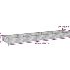 Plantningsbænke^Højbed i cortenstål 482x100x36 cm - Holdbart & dekorativt til haven | Størrelse: 482x100x36 cm